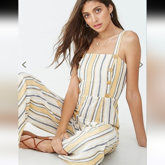 Forever 21 Multicolored Striped Jumpsuit Size Small - Picture 4 of 9